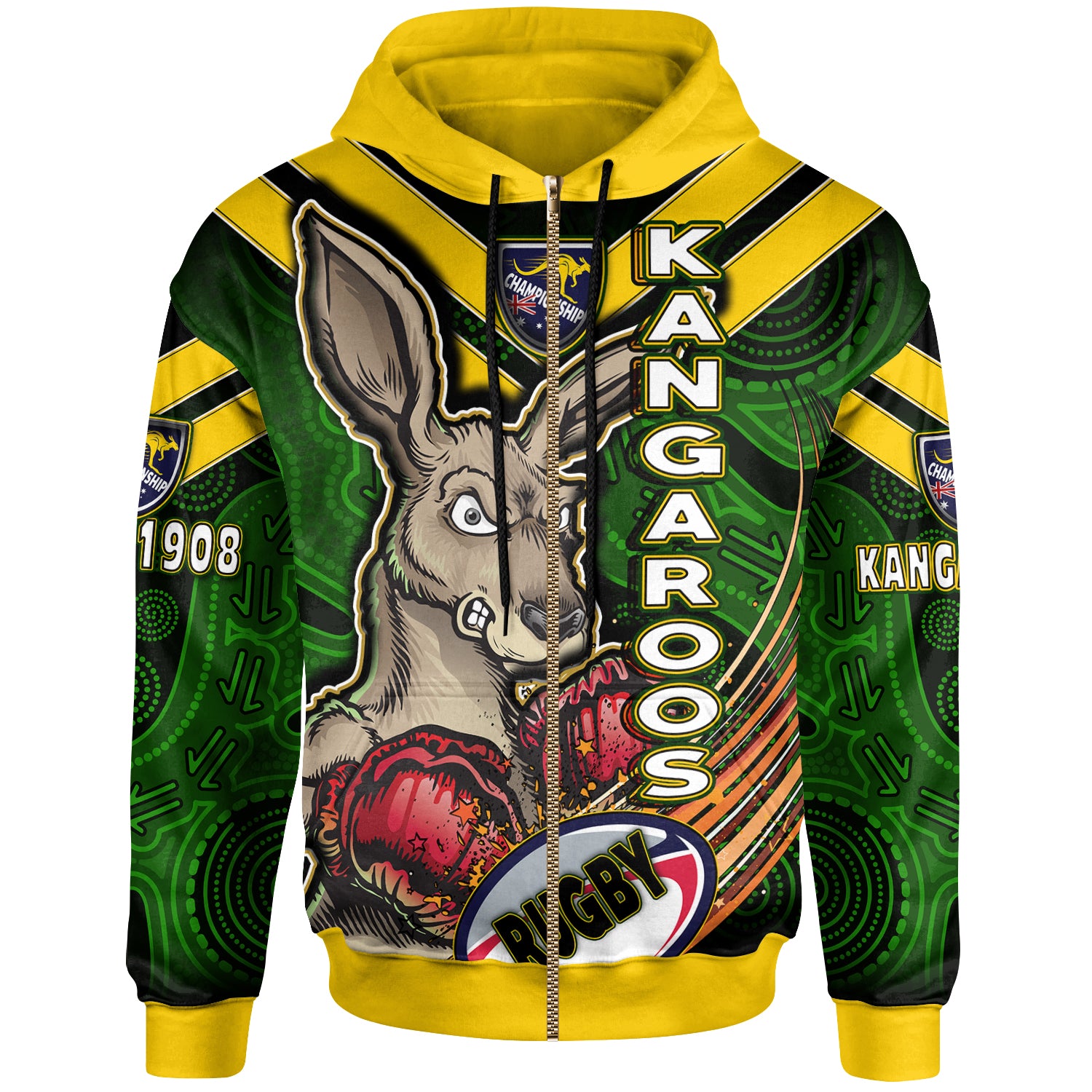 kangaroos-rugby-hoodie-custom-kangaroo-rugby-league-sport-style-aboriginal-culture-personalised-player-and-number-hoodie