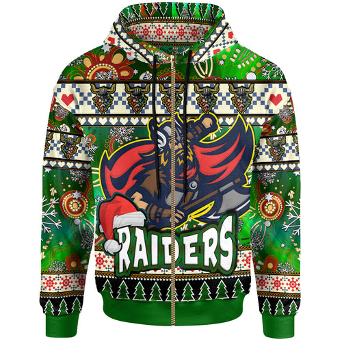 raider-rugby-christmas-hoodie-custom-xmas-raider-christmas-balls-snowflake-with-aboriginal-patterns-hoodie
