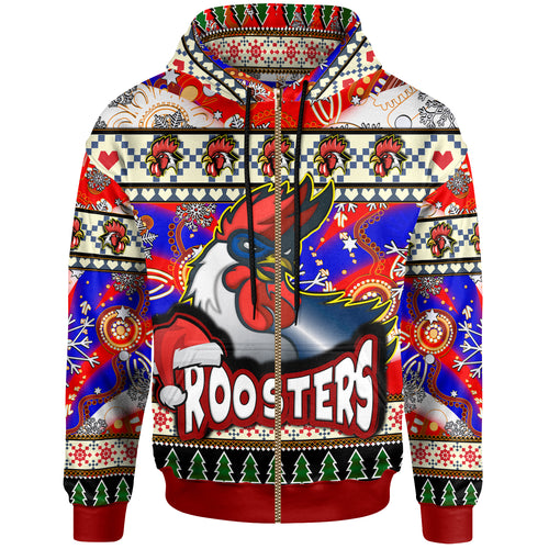 roosters-rugby-christmas-hoodie-custom-xmas-roosters-christmas-balls-snowflake-with-aboriginal-patterns-hoodie