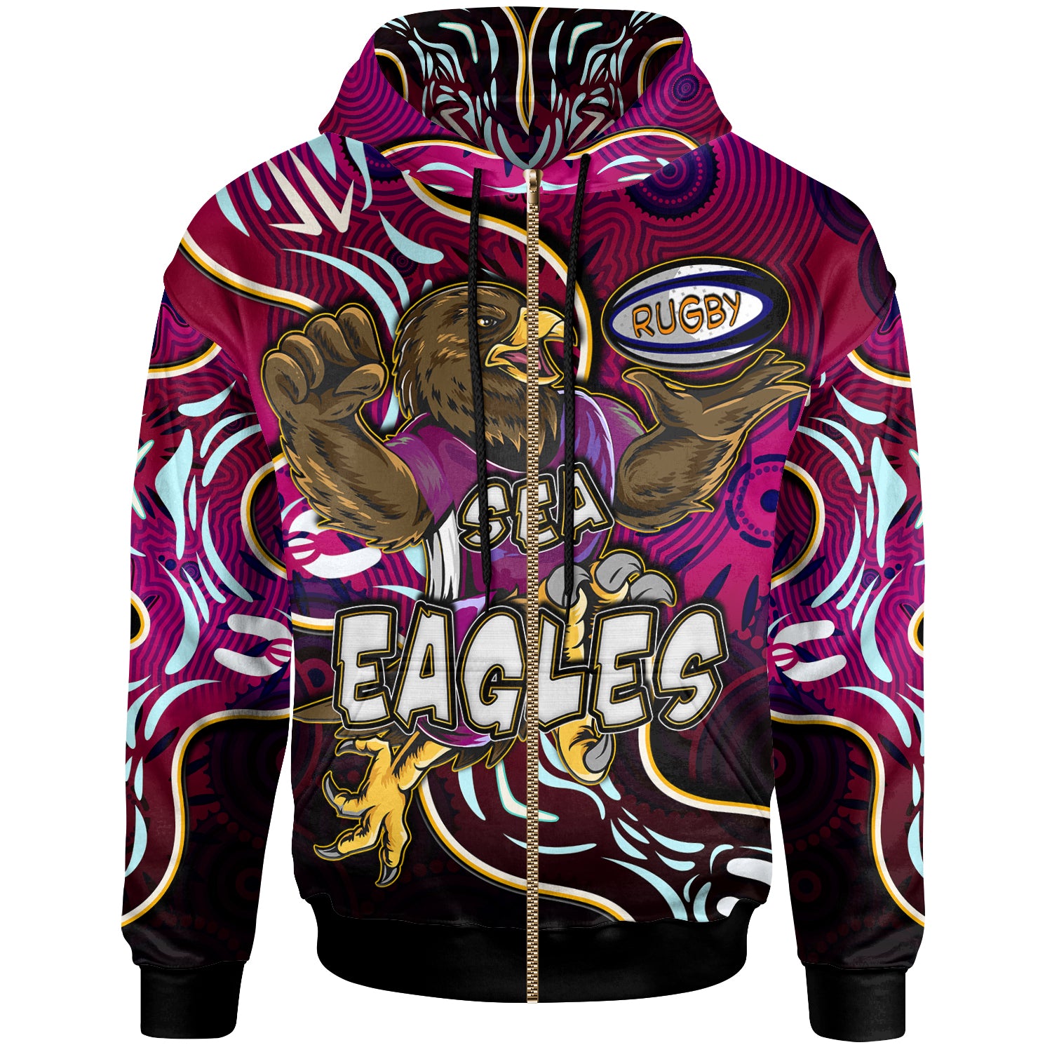 sea-eagles-rugby-hoodie-custom-eagles-rugby-with-aboriginal-patterns-personalised-player-and-number-hoodie