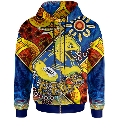 eels-rugby-hoodie-custom-eels-rugby-ball-with-aboriginal-art-personalised-player-and-number-hoodie