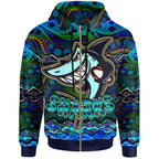 sharks-rugby-hoodie-custom-sharks-rugby-with-fish-aboriginal-style-personalised-player-and-number-hoodie