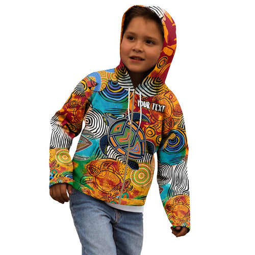 aboriginal-personalised-kid-zip-up-hoodie-urtle-indigenous-art