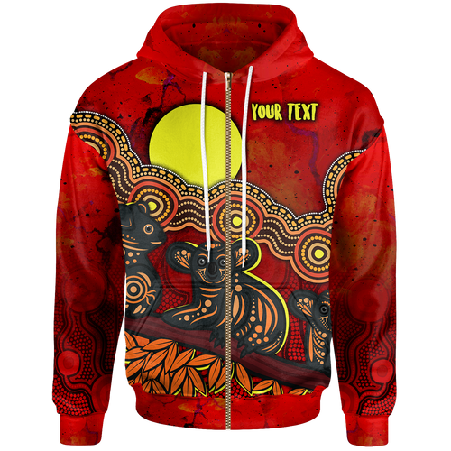 custom-text-aboriginal-zip-up-hoodie-australian-indigenous-koala
