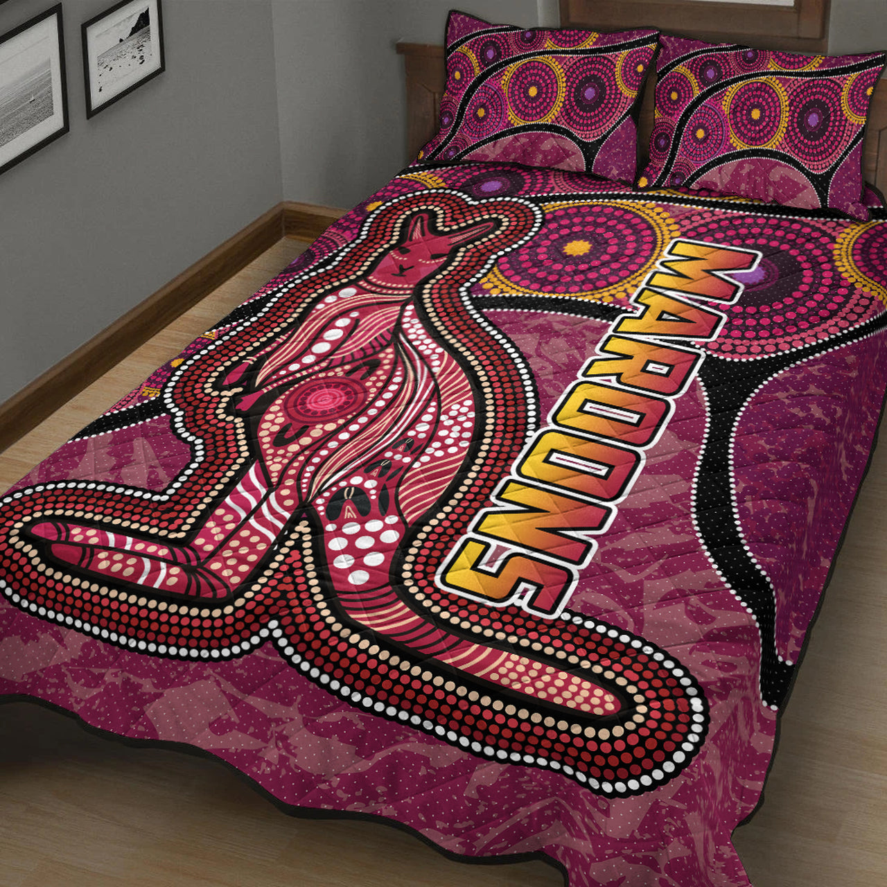maroons-rugby-quilt-bed-set-custom-maroons-kangaroo-quilt-bed-set