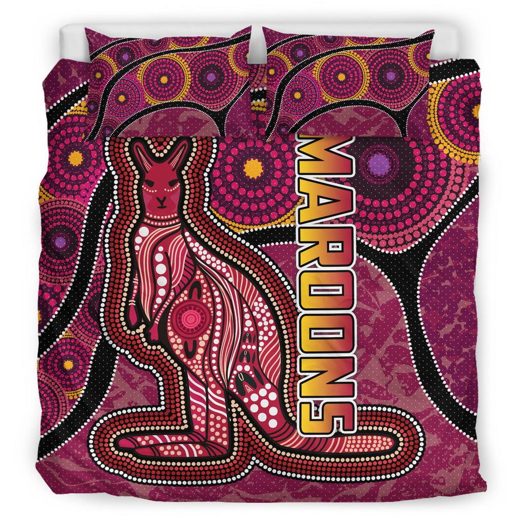 maroons-rugby-bedding-set-custom-maroons-kangaroo-bedding-set