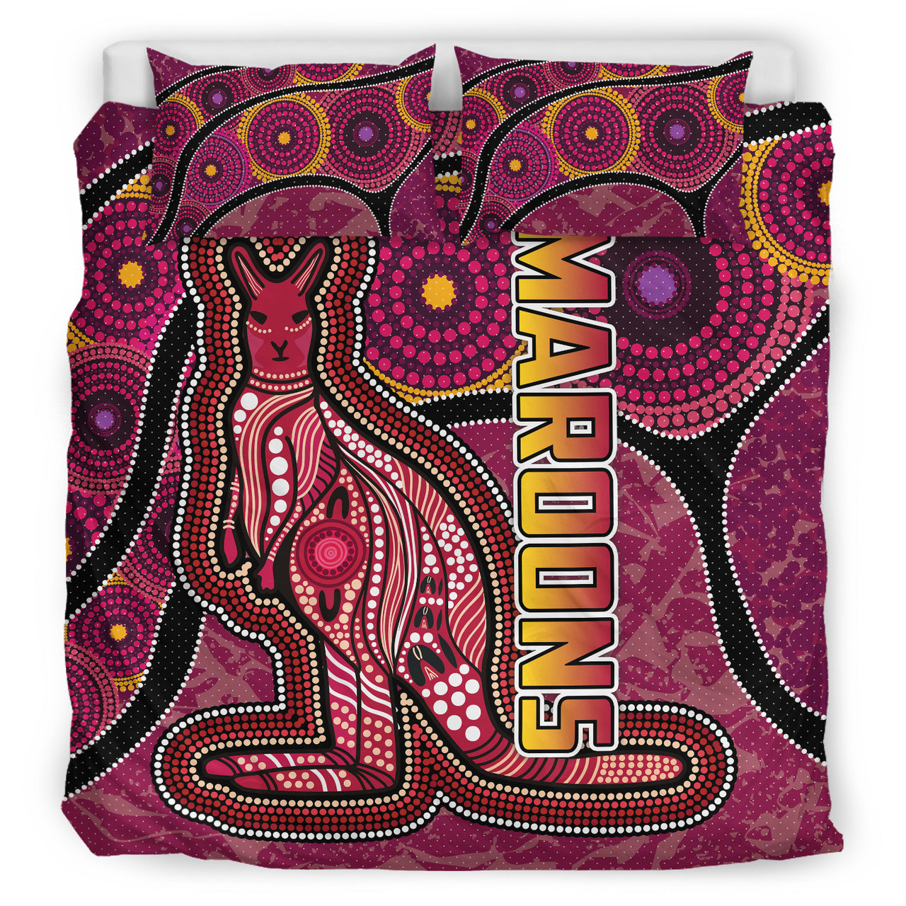 maroons-rugby-bedding-set-custom-maroons-kangaroo-bedding-set