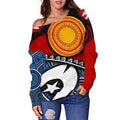 Off Shoulder Sweater - Australian NAIDOC Aboriginal and Torres Strait Island Flags - Vibe Hoodie