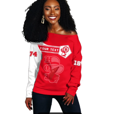 (Custom Text) Vibe Hoodie Africa Women's Off Shoulder Sweater - Heroines Of Jericho - AF01