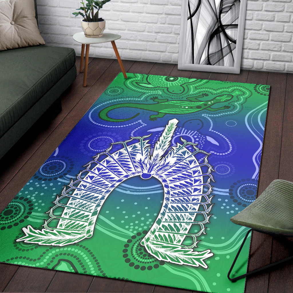 torres-strait-islands-area-rug-aboriginal-art-lizard-symbol-peace