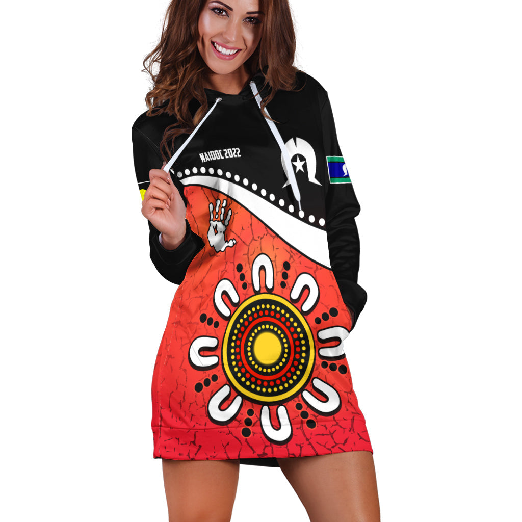 naidoc-week-2022-hoodie-dress-torres-strait-islander-version-red-aboriginal-the-dhari