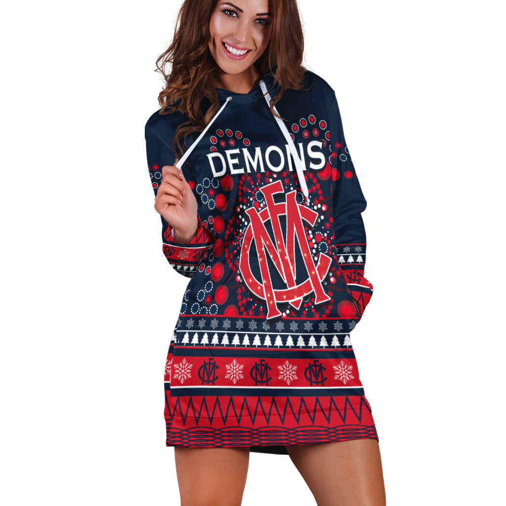 custom-personalised-demons-merry-christmas-hoodie-dress-melbourne-football-indigenous