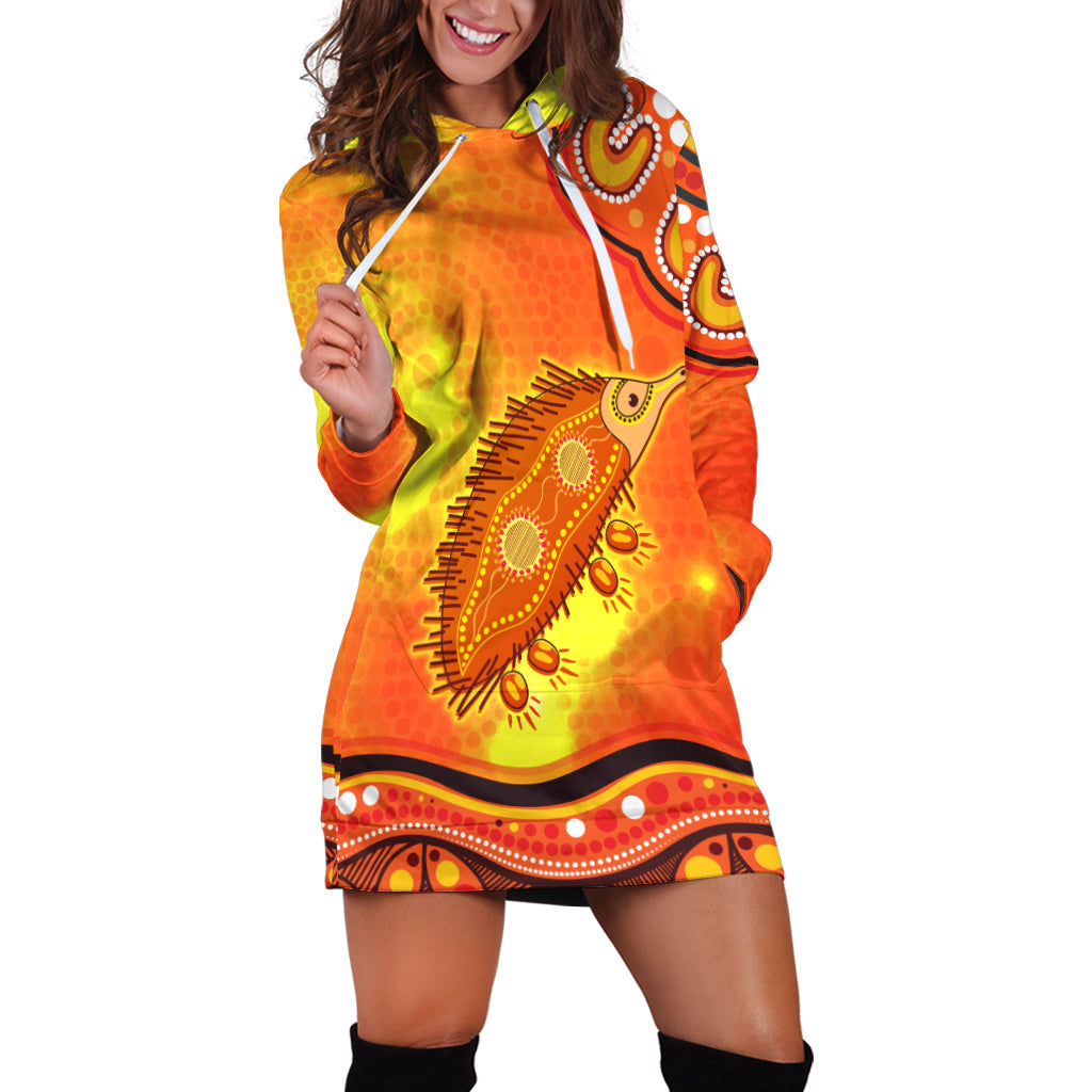 custom-personalised-echidna-aboriginal-hoodie-dress-australian-animal