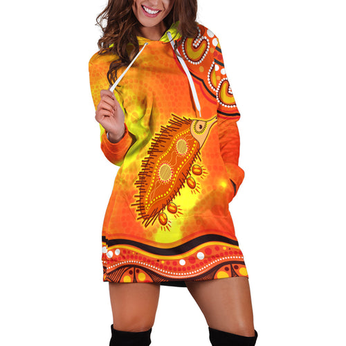 custom-personalised-echidna-aboriginal-hoodie-dress-australian-animal