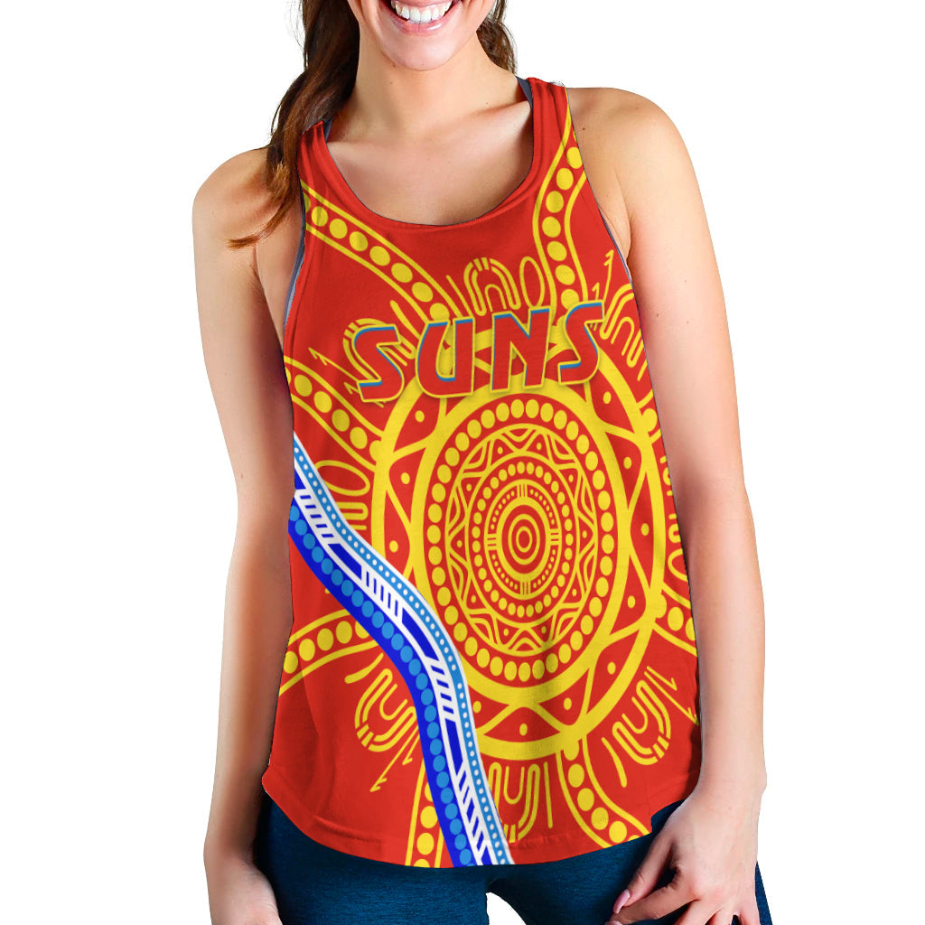 Suns Football Women Racerback Tank Royal Gold Coast | Vibehoodie.co