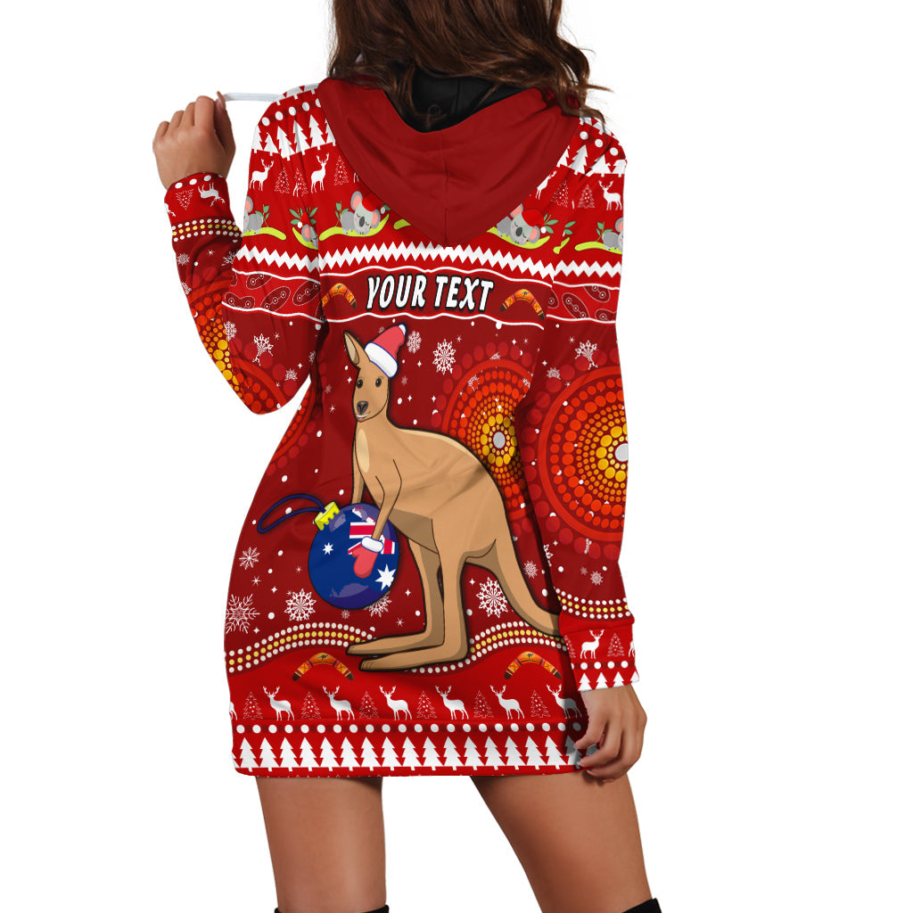 custom-personalised-australia-christmas-hoodie-dress-aboriginal-kangaroo