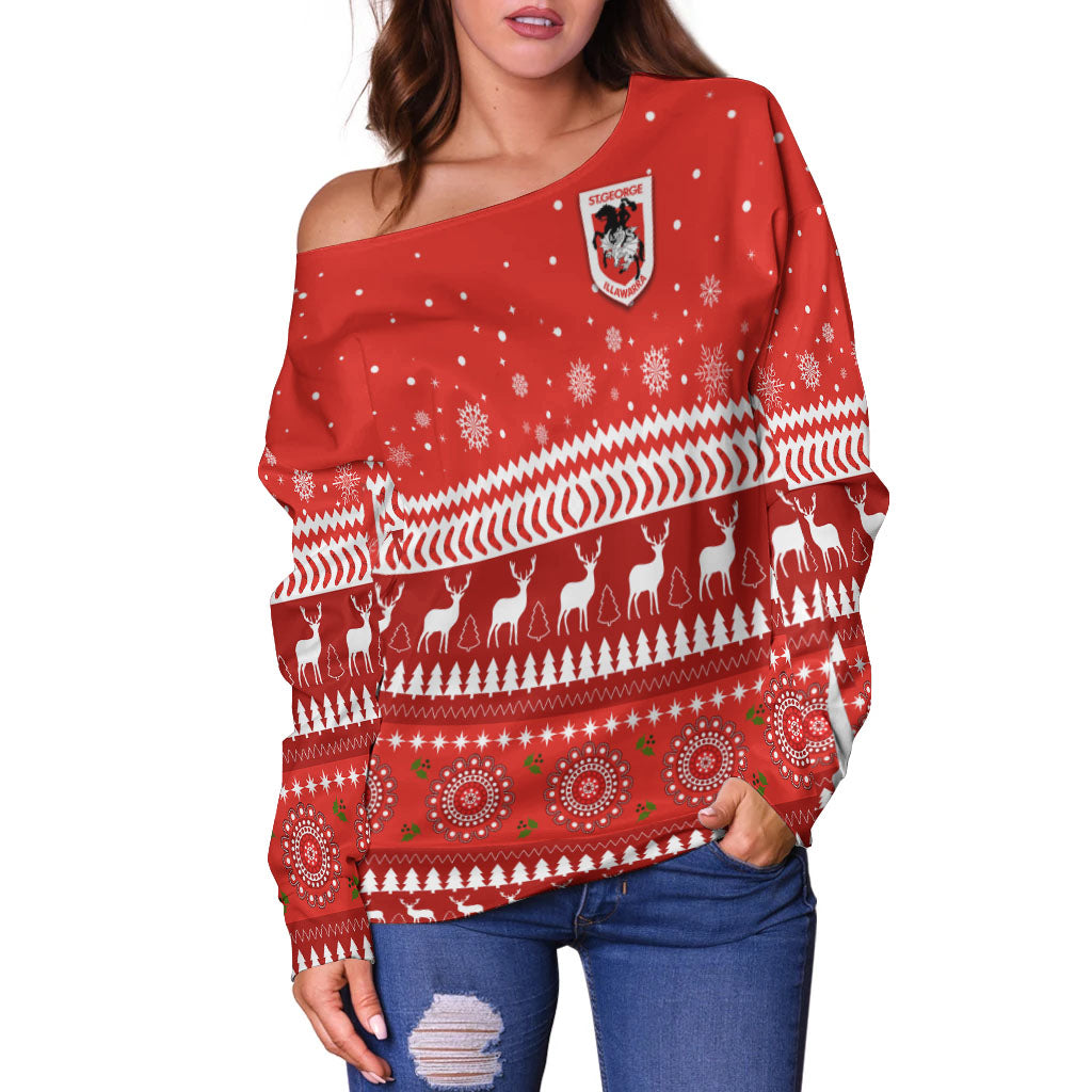custom-personalised-dragons-christmas-off-shoulder-sweater-st-george-illawarra
