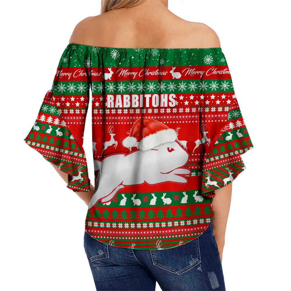 custom-personalised-rabbitohs-christmas-off-shoulder-waist-wrap-top-south-sydney-indigenous