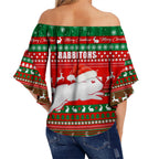 custom-personalised-rabbitohs-christmas-off-shoulder-waist-wrap-top-south-sydney-indigenous