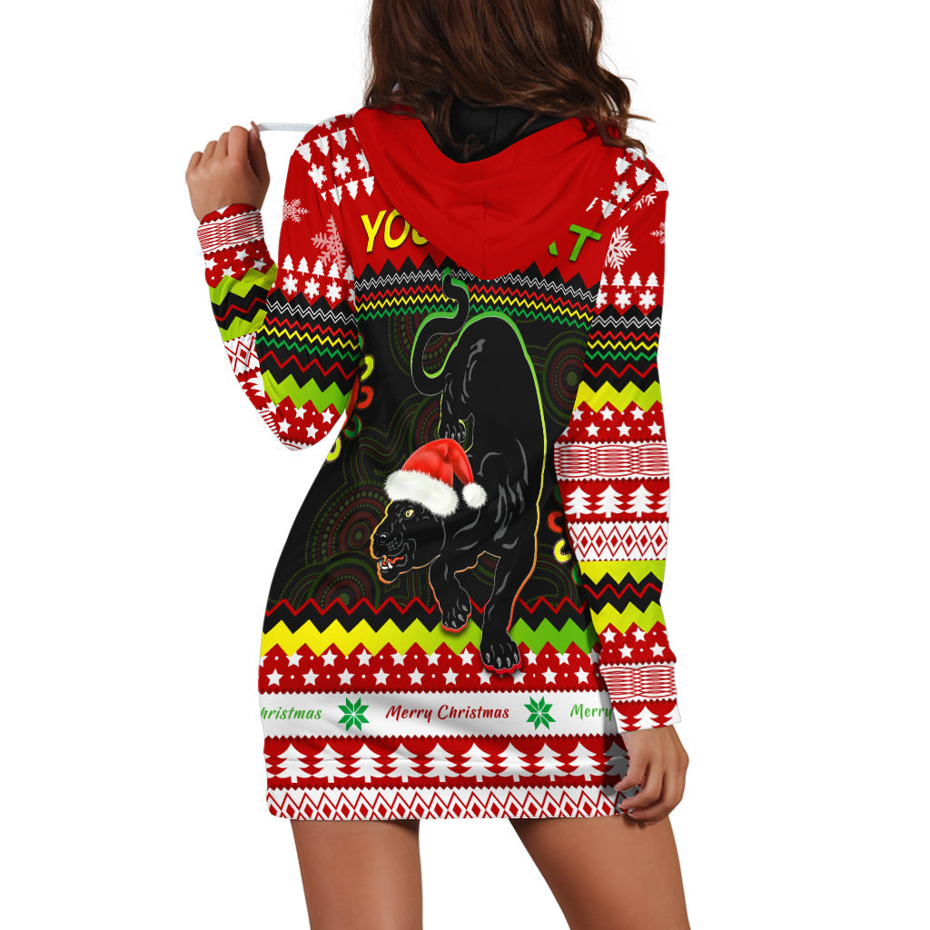 custom-personalised-panthers-christmas-hoodie-dress-penrith-snow-mix-indigenous