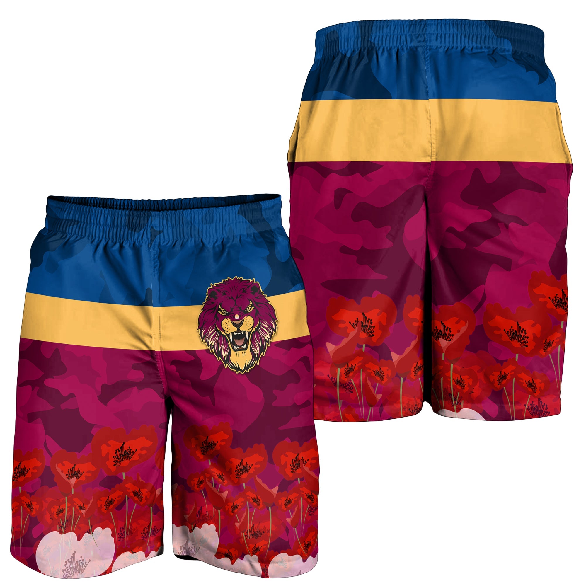 lions-anzac-2022-men-shorts-brisbane-brissie-poppy-flowers