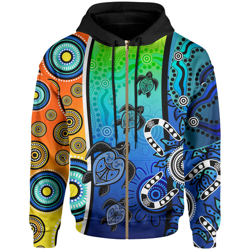 kid-aboriginal-zip-up-hoodie-indigenous-turtle-dot-painting-art