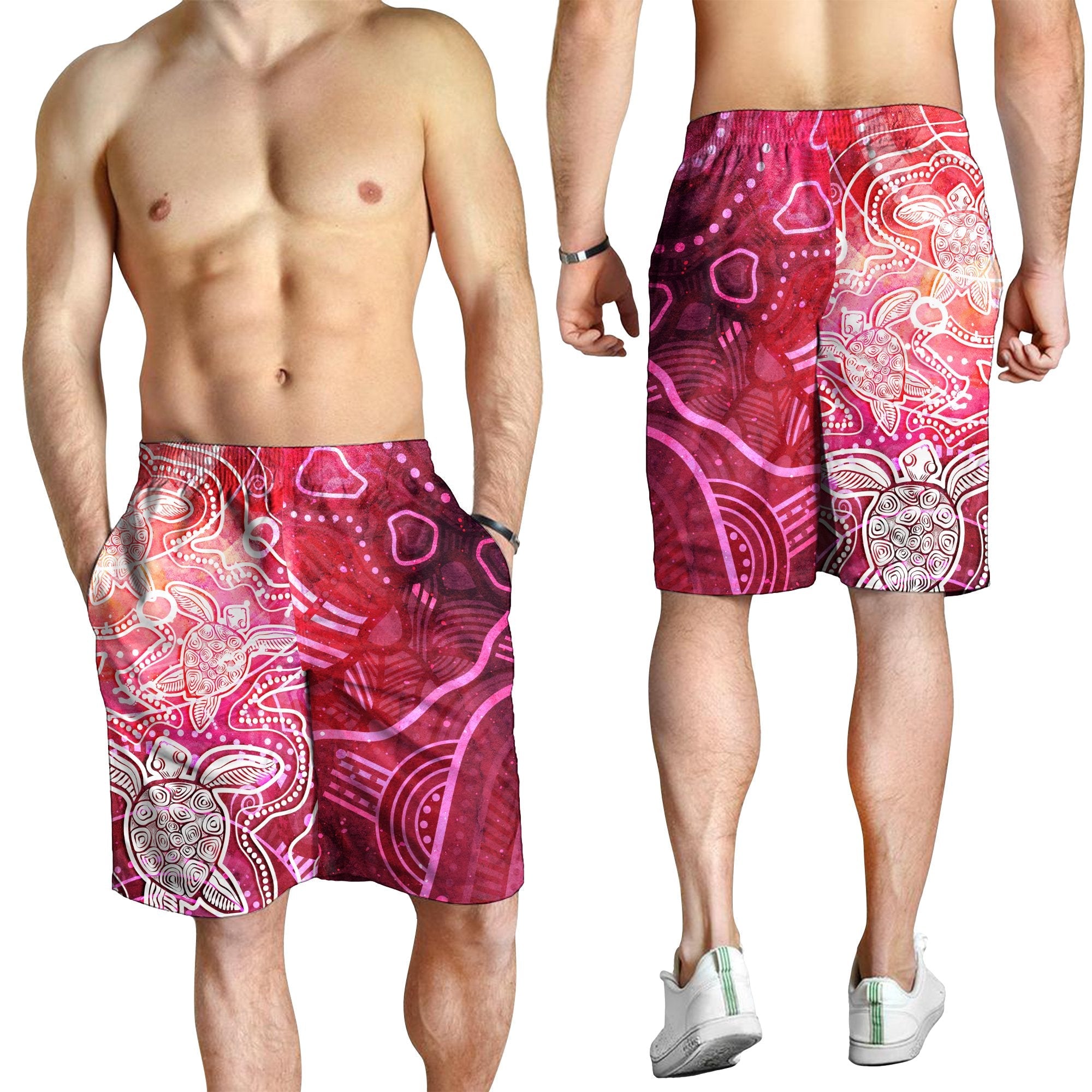aboriginal-men-short-sea-turtle-with-indigenous-patterns-pink