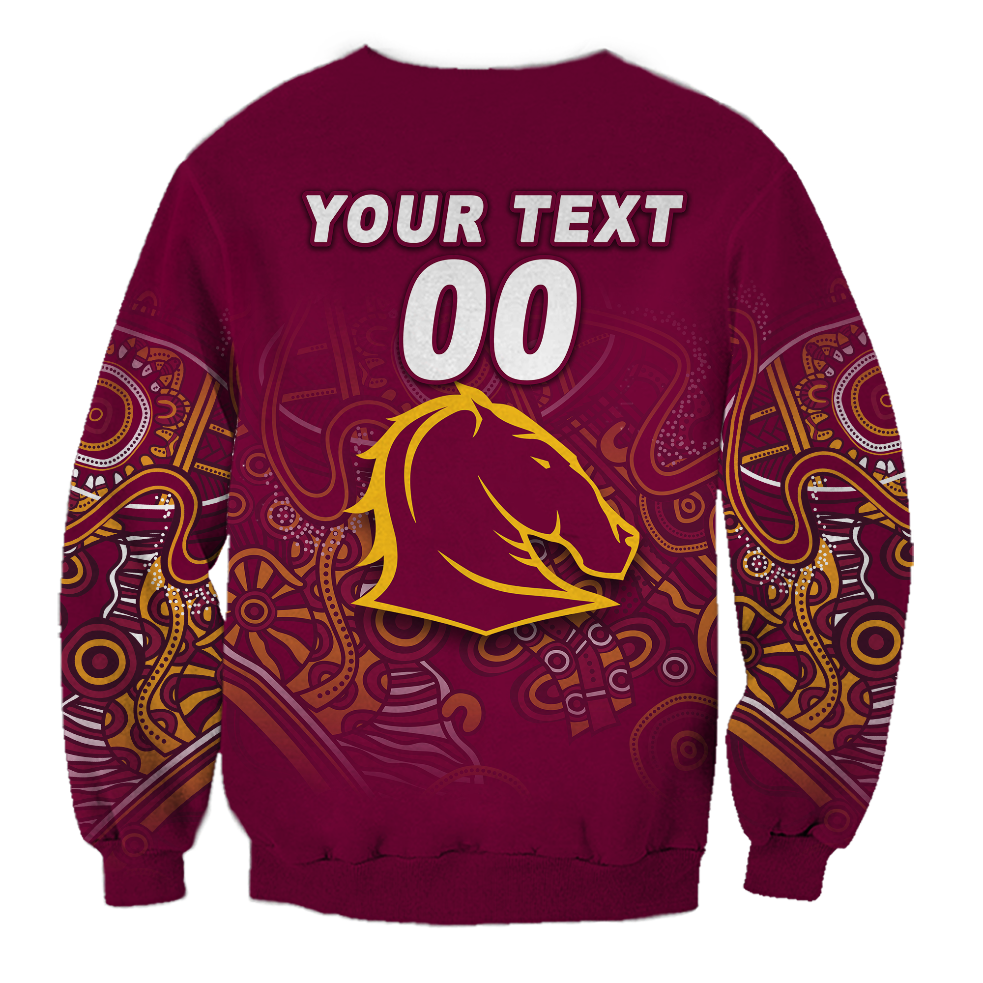 (Custom Personalised) Brisbane Broncos Rugby Indigenous Sweatshirt - LT12