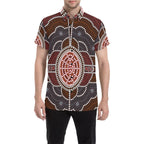 aboriginal-short-sleeve-shirt-circle-red-dot-painting-art