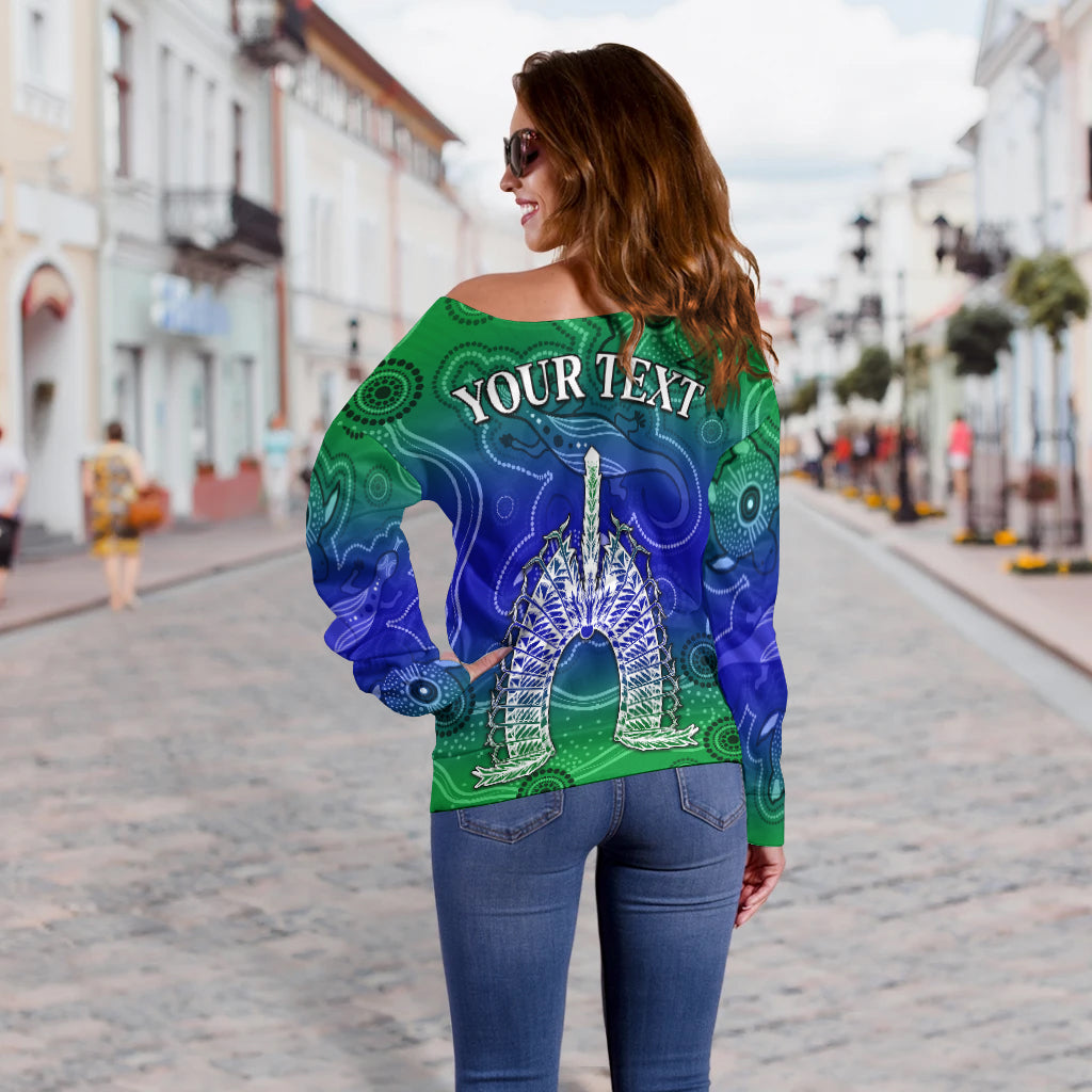 custom-personalised-torres-strait-islands-off-shoulder-sweater-aboriginal-art-lizard-symbol-peace
