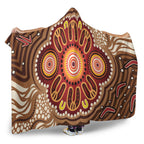 australia-aboriginal-inspired-hooded-blanket-brown-boomerang-aboriginal-dot-artwork