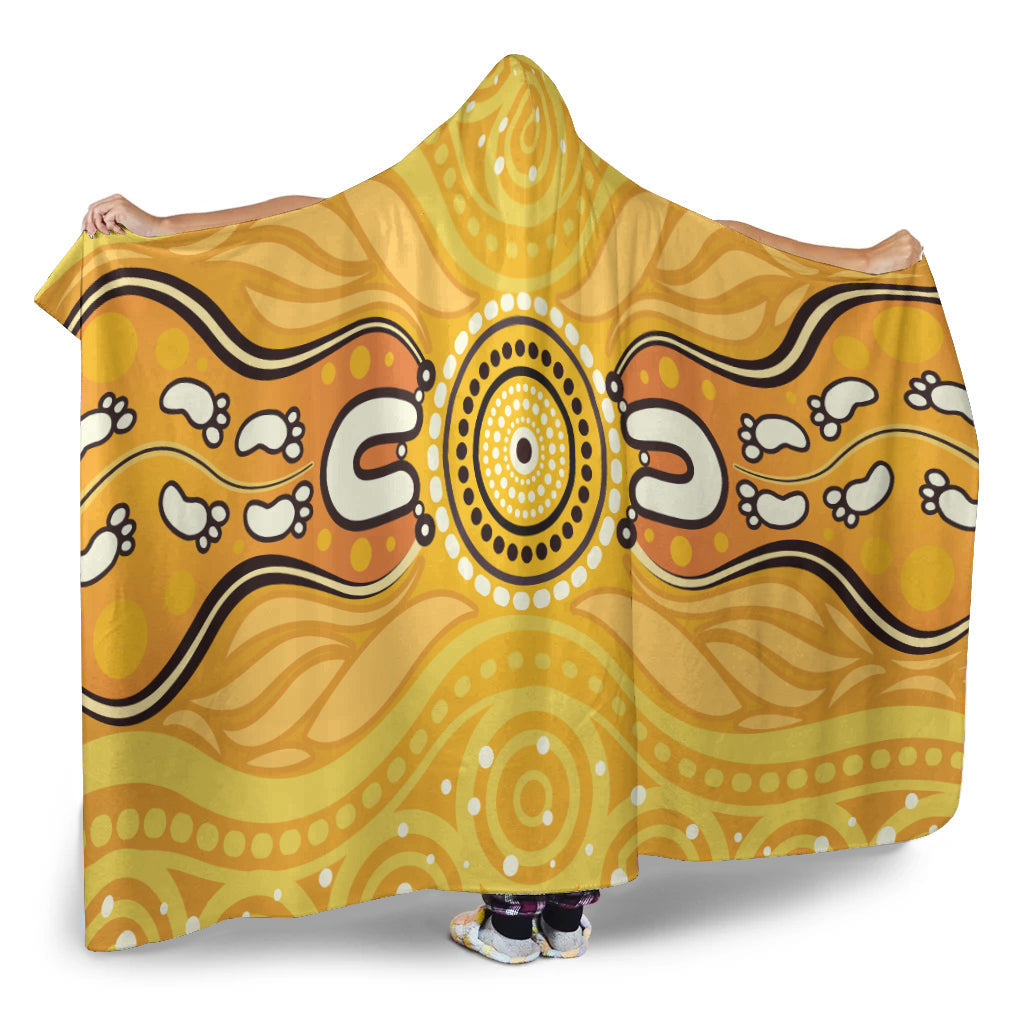 australia-aboriginal-inspired-hooded-blanket-aboriginal-yellow-color-dot-art-vector-background