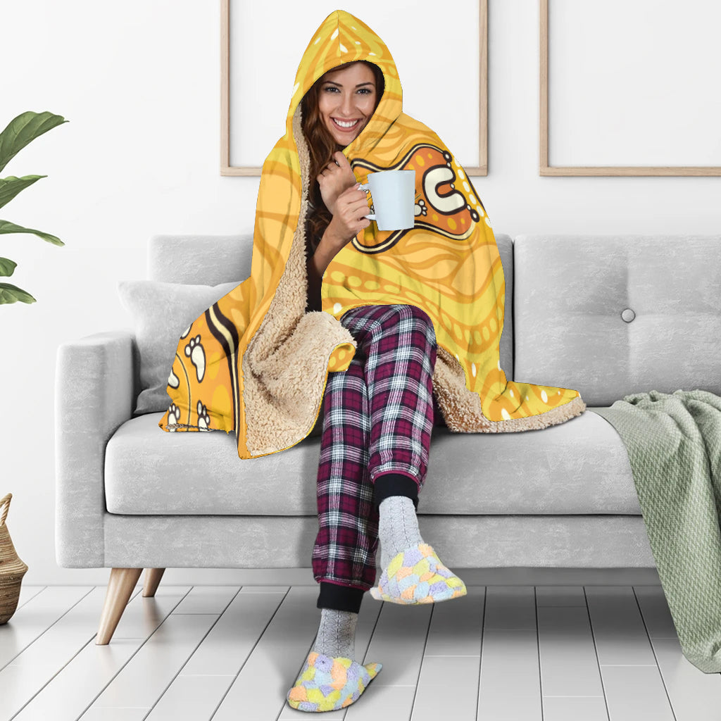 australia-aboriginal-inspired-hooded-blanket-aboriginal-yellow-color-dot-art-vector-background