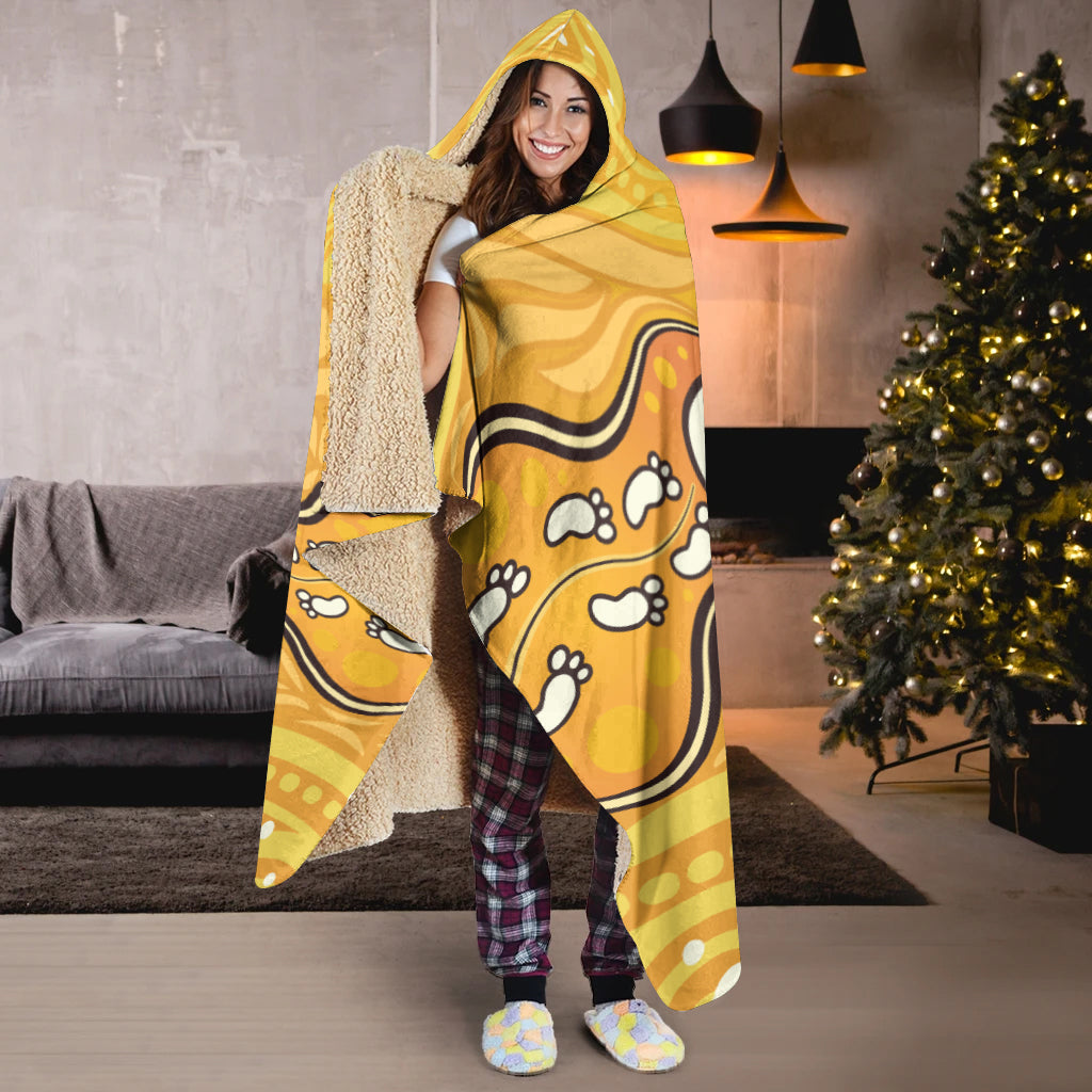 australia-aboriginal-inspired-hooded-blanket-aboriginal-yellow-color-dot-art-vector-background