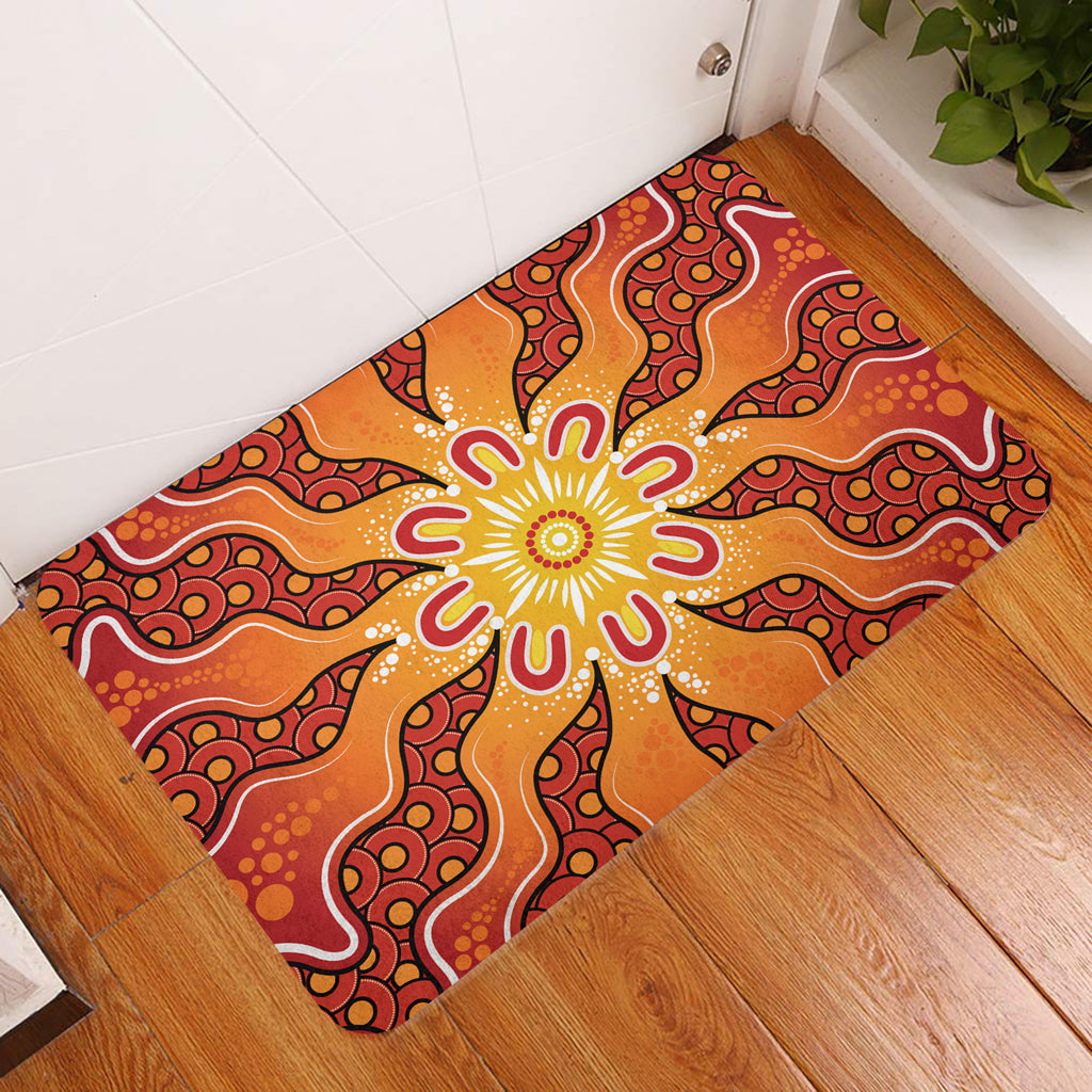 australia-aboriginal-inspired-door-mat-yellow-aboriginal-dot-artwork