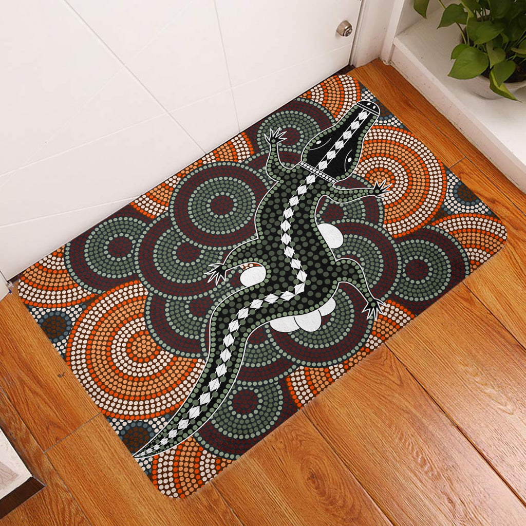 australia-aboriginal-inspired-door-mat-crocodile-aboriginal-dot-art-vector
