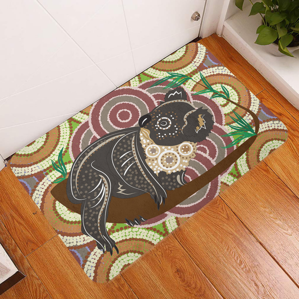 australia-aboriginal-inspired-door-mat-koala-aboriginal-dot-art-vector