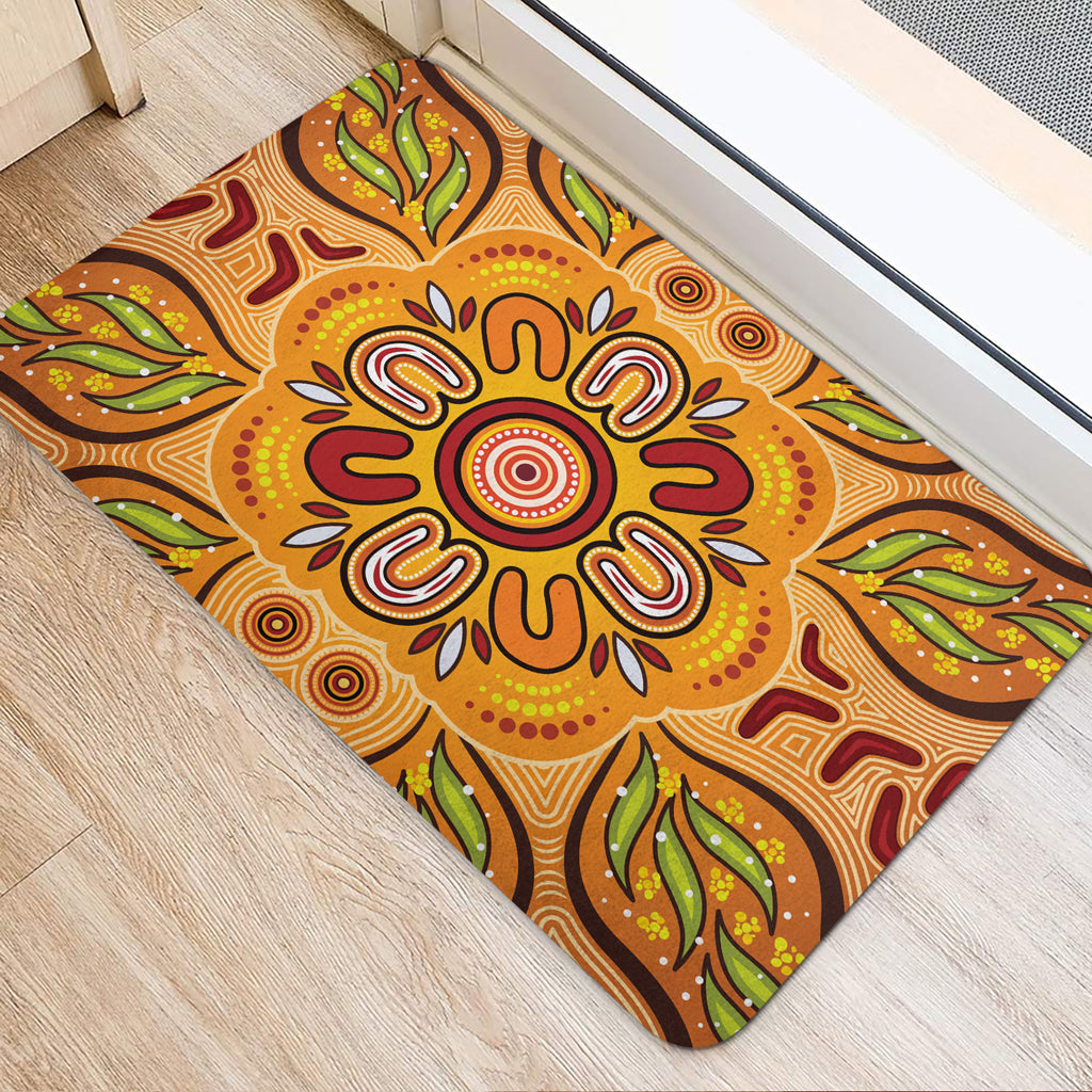 australia-aboriginal-inspired-door-mat-aboriginal-art-background-with-wattle-leaf