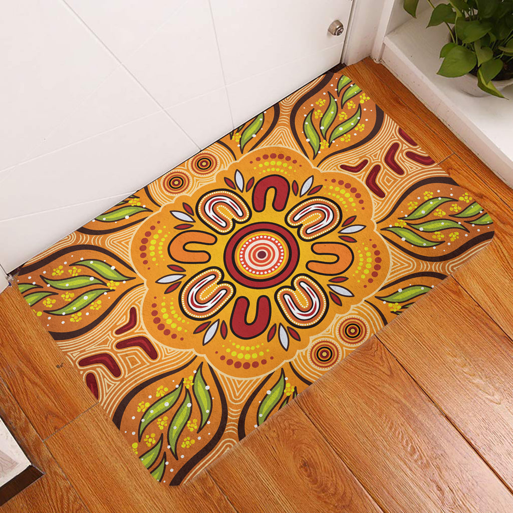 australia-aboriginal-inspired-door-mat-aboriginal-art-background-with-wattle-leaf
