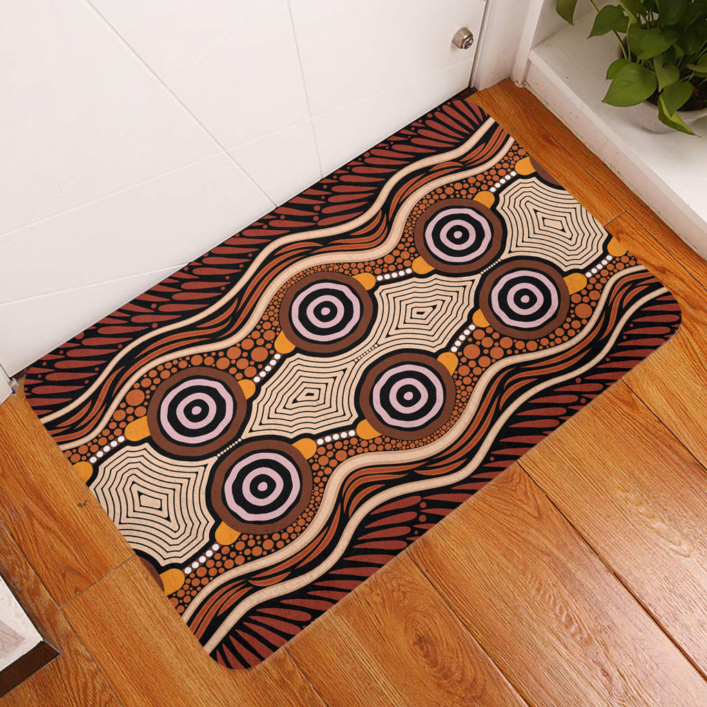 australia-aboriginal-inspired-door-mat-brown-dot-design-vector-aboriginal-artwork