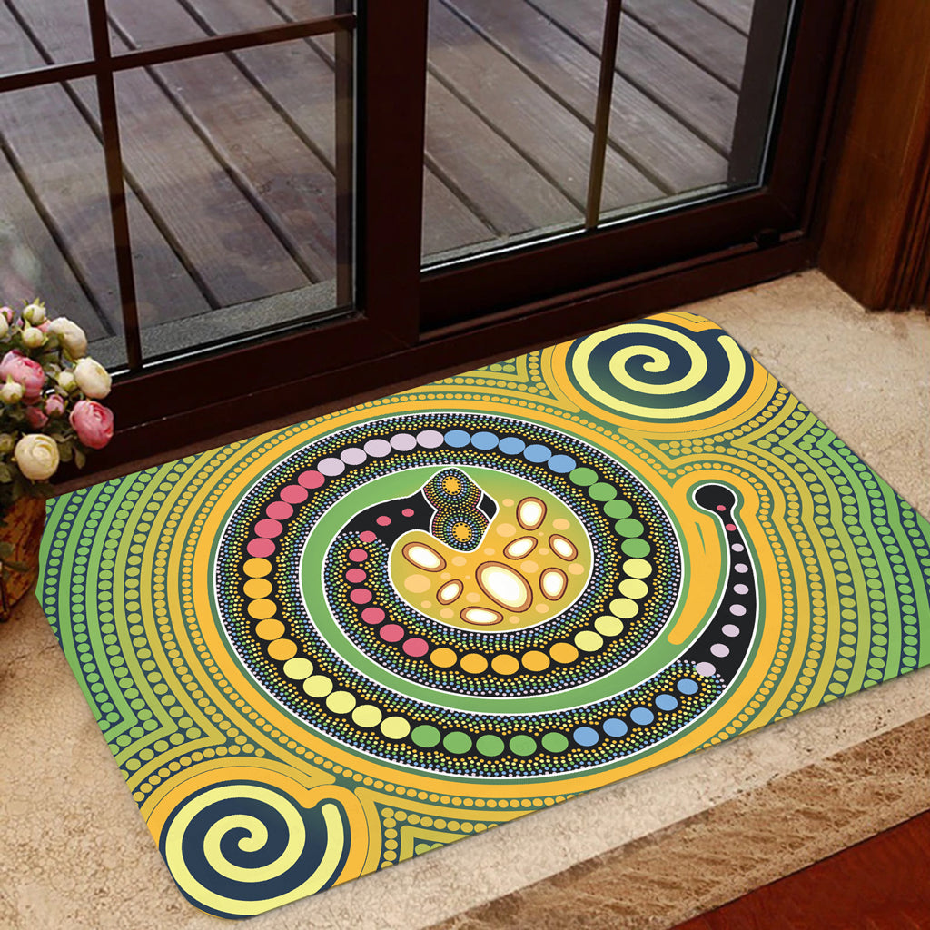 australia-aboriginal-inspired-door-mat-aboriginal-art-vector-painting-with-snake