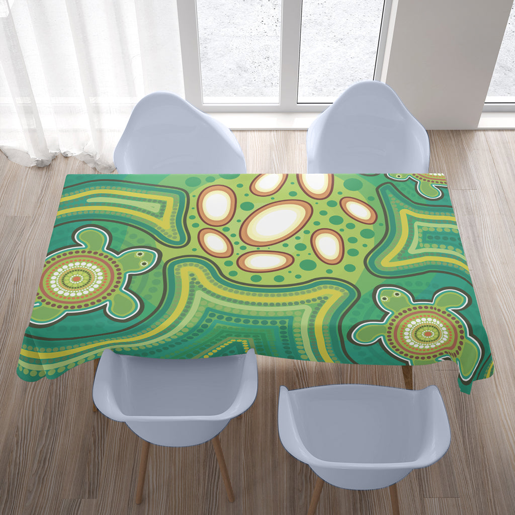 australia-aboriginal-inspired-tablecloth-aboriginal-dot-art-vector-painting-with-turtle