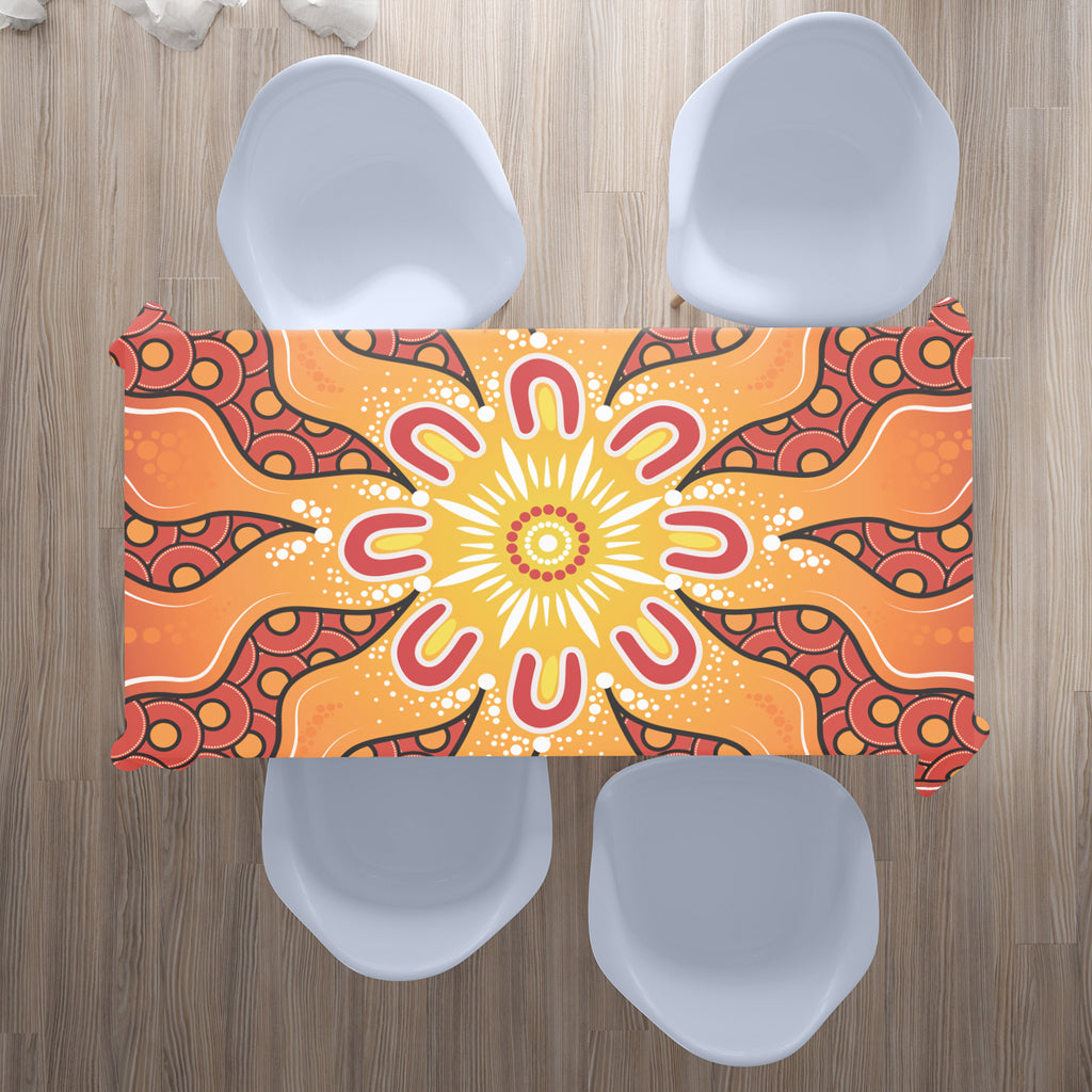 australia-aboriginal-inspired-tablecloth-yellow-aboriginal-dot-artwork