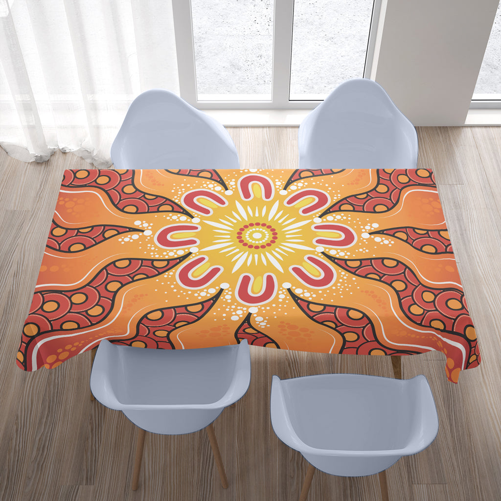 australia-aboriginal-inspired-tablecloth-yellow-aboriginal-dot-artwork