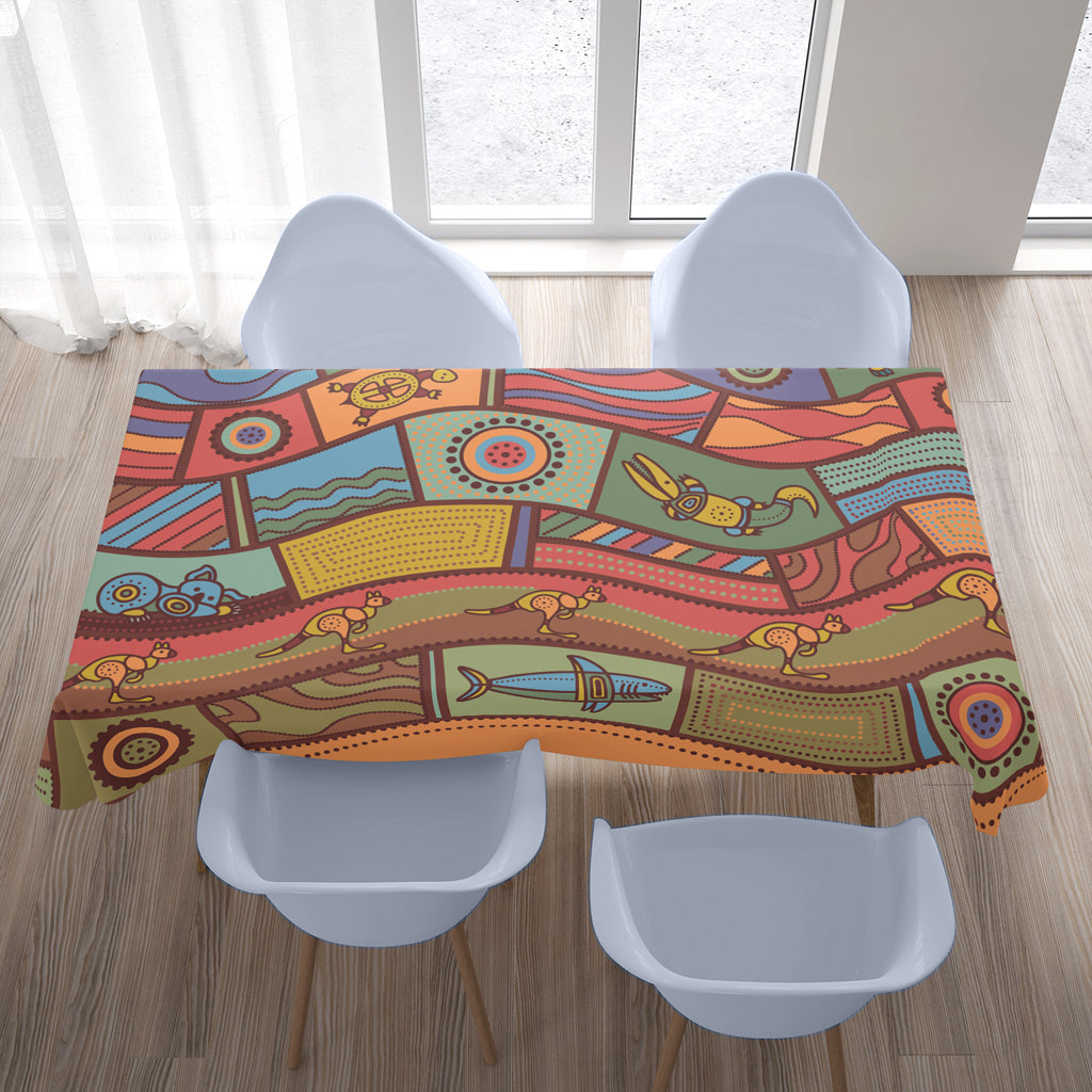 australia-aboriginal-inspired-tablecloth-animals-aboriginal-dot-artwork