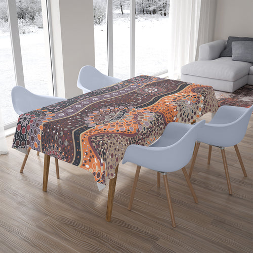 australia-aboriginal-inspired-tablecloth-aboriginal-dot-orange-and-purple-dreams