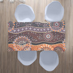 australia-aboriginal-inspired-tablecloth-aboriginal-dot-orange-and-purple-dreams