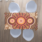 australia-aboriginal-inspired-tablecloth-brown-boomerang-aboriginal-dot-artwork