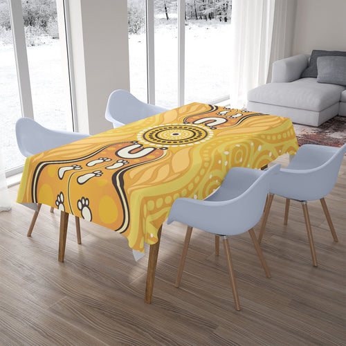 australia-aboriginal-inspired-tablecloth-aboriginal-yellow-color-dot-art-vector-background