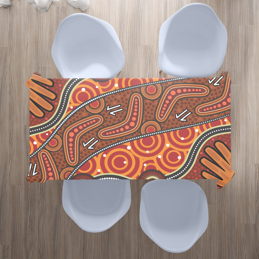 australia-aboriginal-inspired-tablecloth-australian-aboriginal-art-dot-art-orange